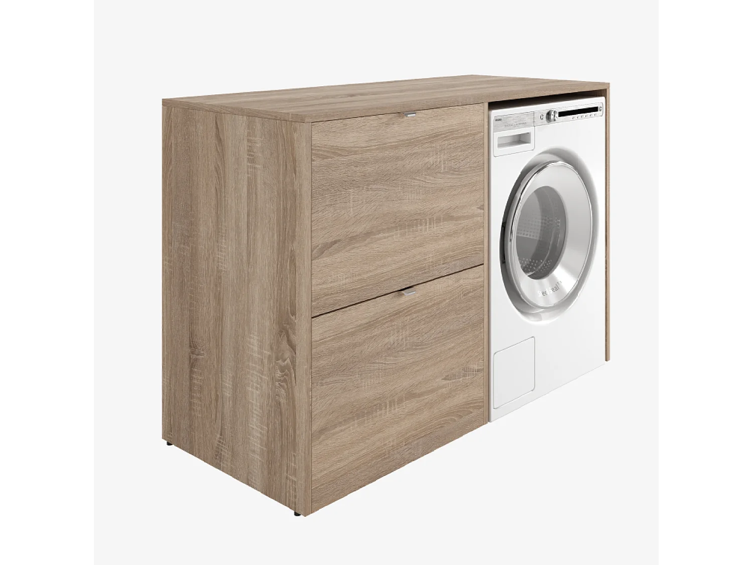 Armadio per lavatrice o asciugatrice – 130 cm di larghezza – Con mobile – Mobile per lavatrice o asciugatrice