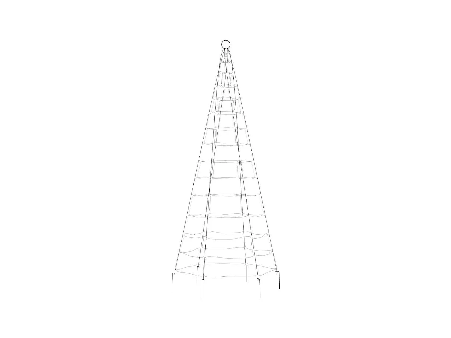 LED-kerstboom aan vlaggenmast 200 LED's koud wit 180 cm