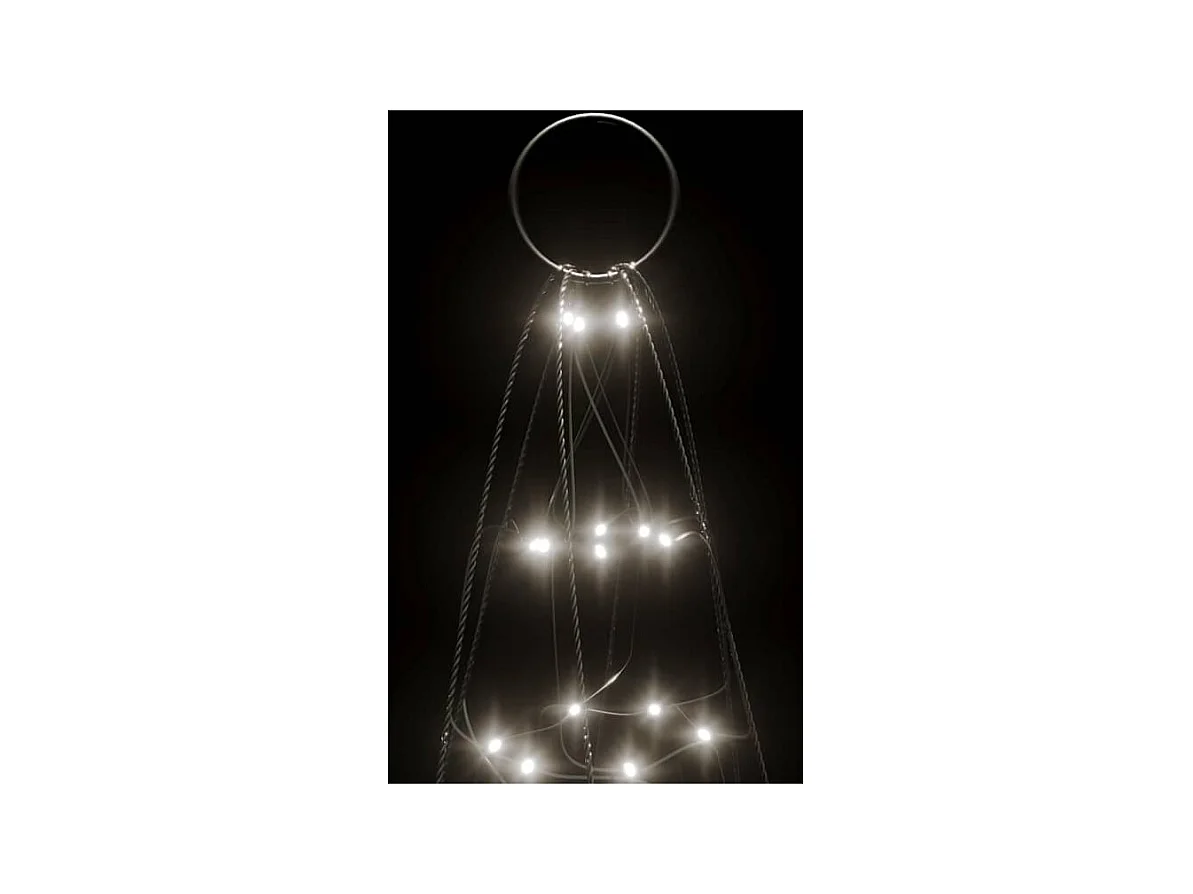 LED-kerstboom aan vlaggenmast 200 LED's koud wit 180 cm