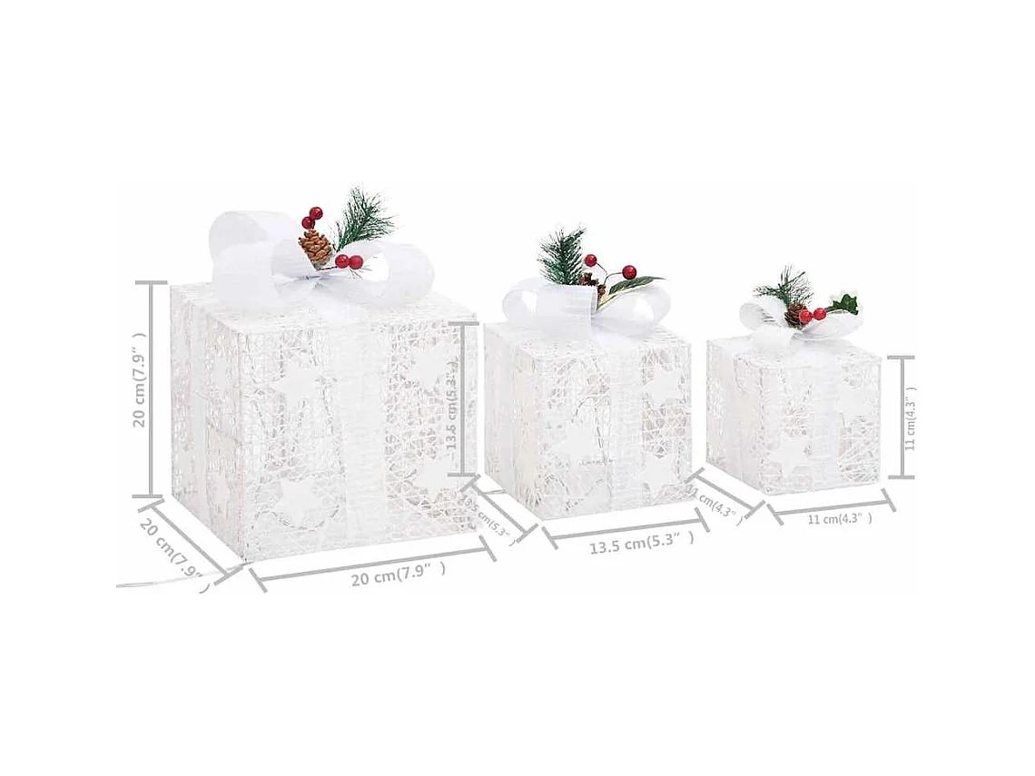Boîtes-cadeaux de Noël décoratives 3 pcs Extérieur Intérieur