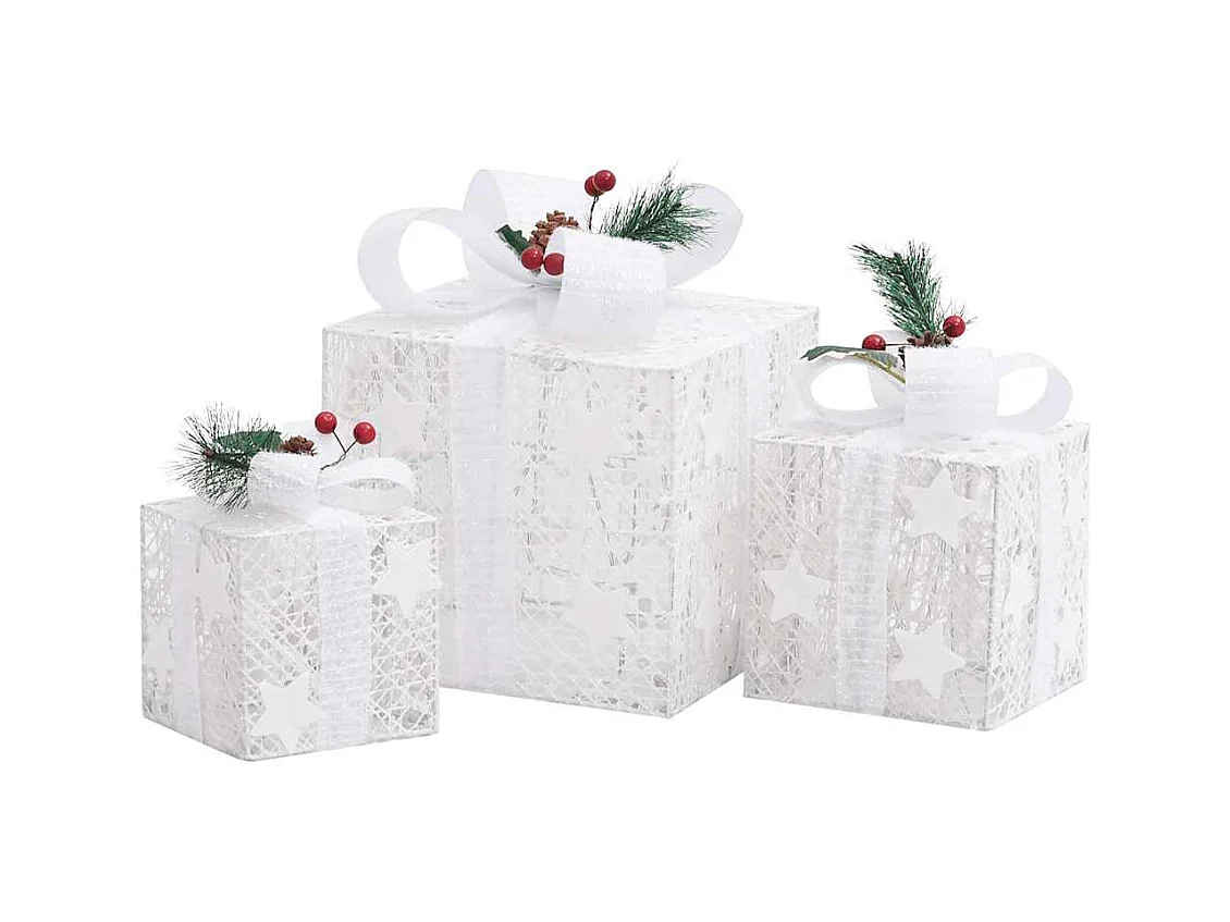 Boîtes-cadeaux de Noël décoratives 3 pcs Extérieur Intérieur
