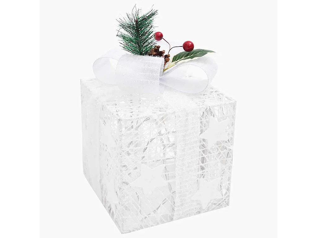 Boîtes-cadeaux de Noël décoratives 3 pcs Extérieur Intérieur