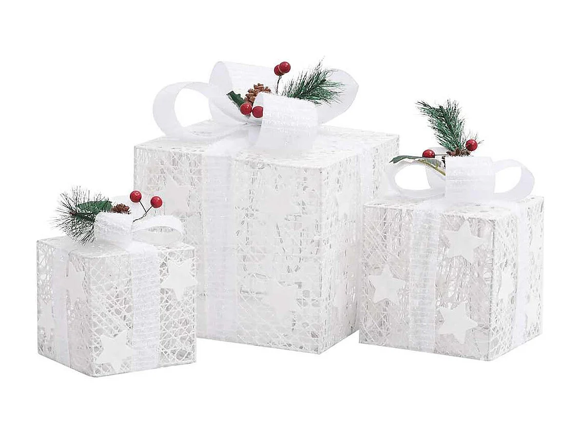 Boîtes-cadeaux de Noël décoratives 3 pcs Extérieur Intérieur