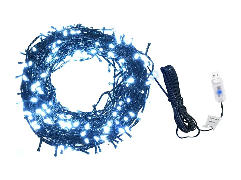 Cordão de luzes c/ 400 LEDs int/ext 40m branco frio