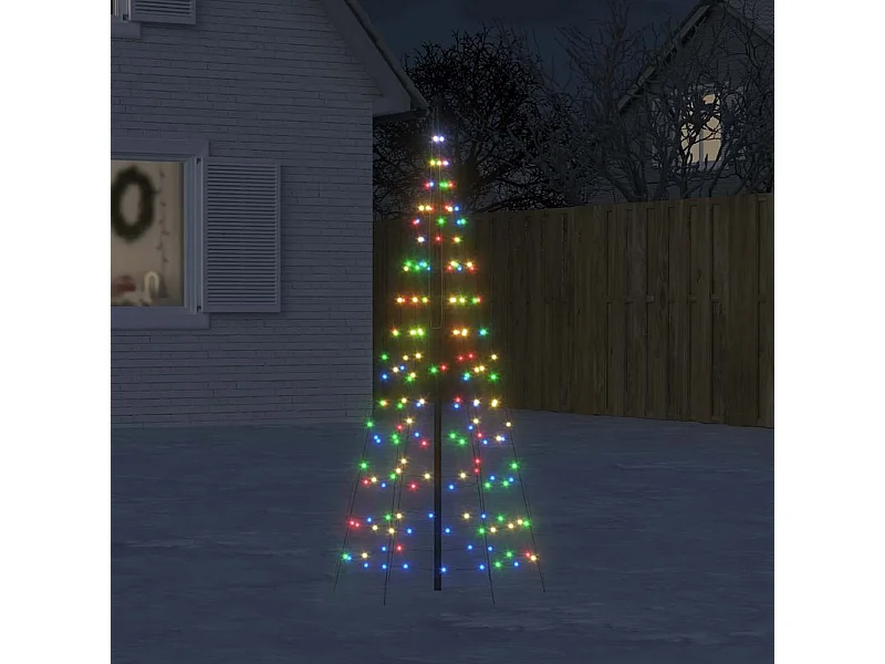 Albero di Natale a LED su Pennone 200 LED Colorato 180 cm