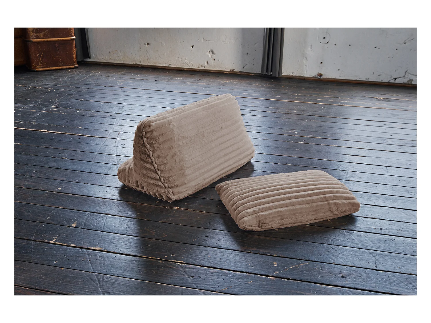 Coussin - taupe Velours côtelé - WIOLO SOFT