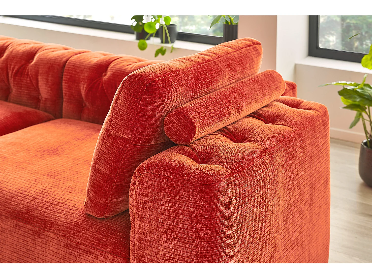 Cuscino - Rosso Velluto a coste - SEPHI