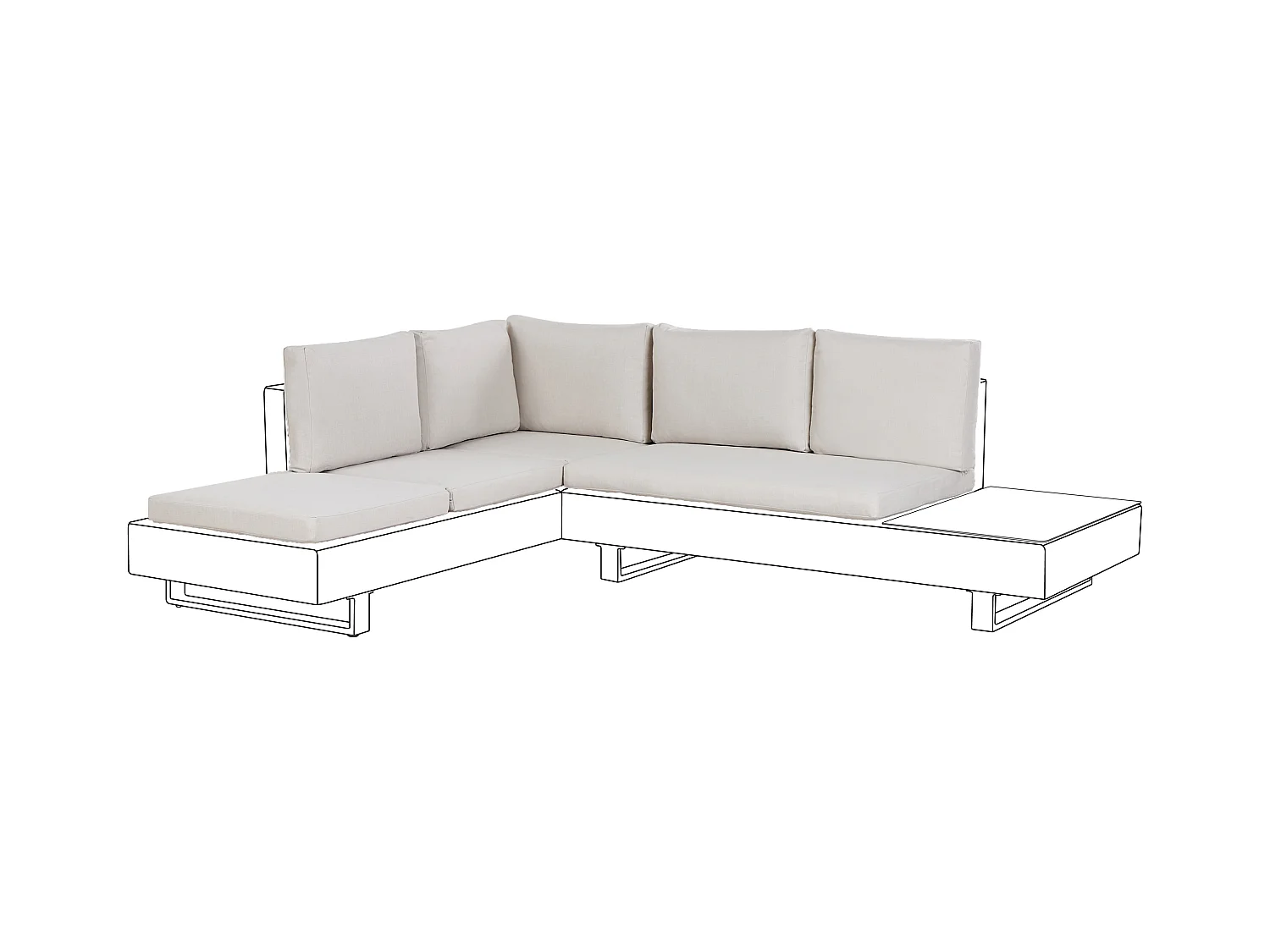 Ensemble de housses de coussins d'extérieur LANCIANO Blanc cassé