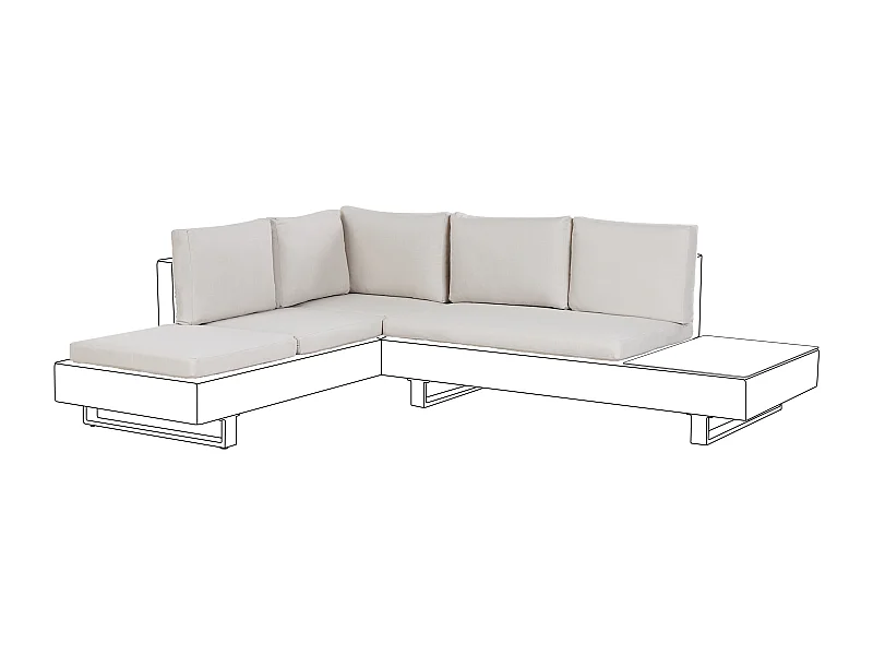 Outdoor Kissenbezug Set LANCIANO Cremeweiss