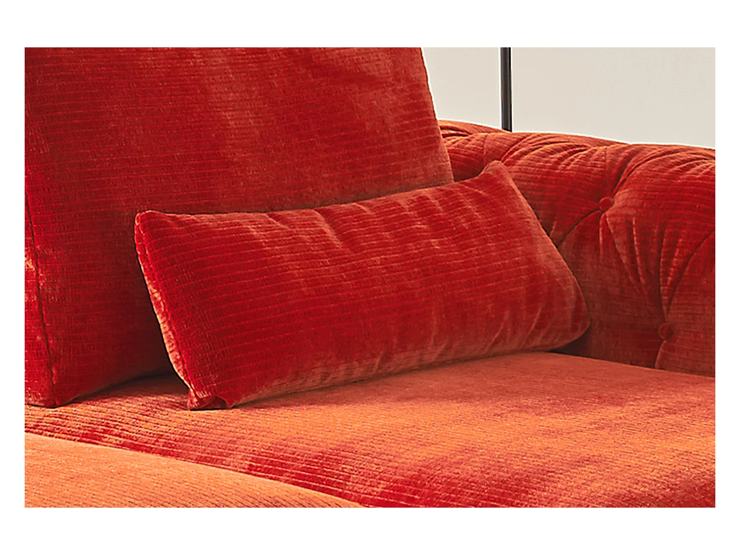Coussin - Rouge Velours côtelé - SEPHI