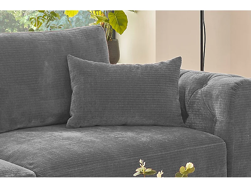 Coussin - Gris Velours côtelé - SEPHI