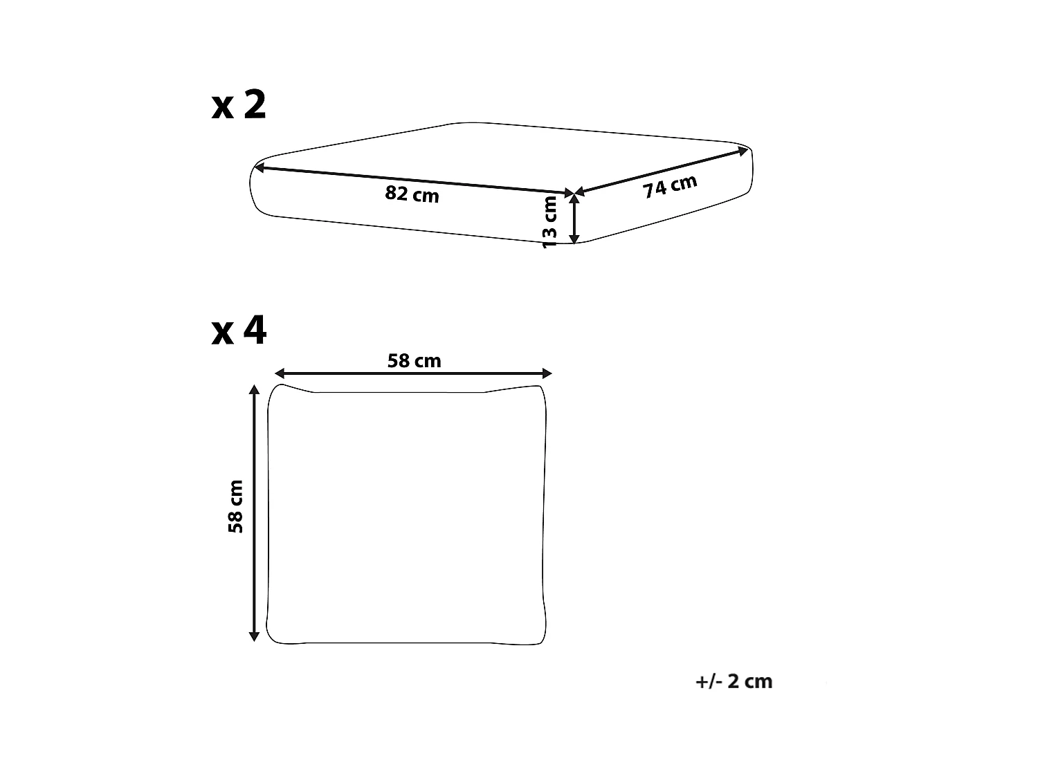 Set kussenhoezen voor buiten FORLI Wit