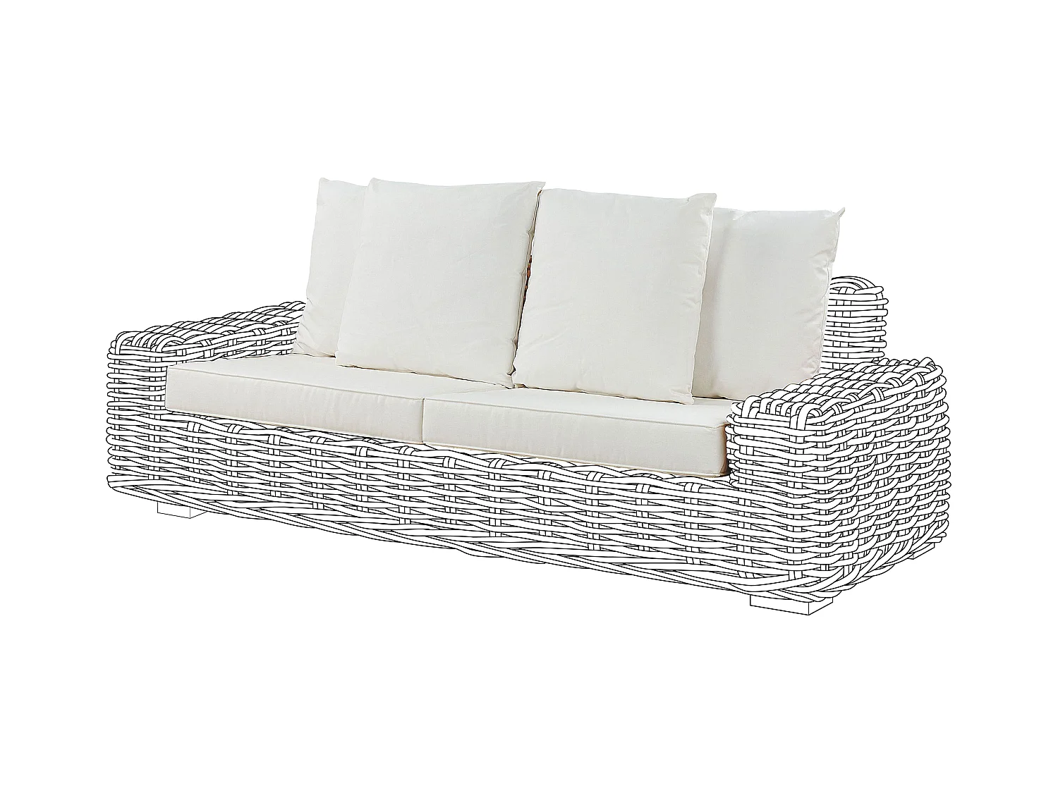Ensemble de housses de coussins d'extérieur FORLI Blanc