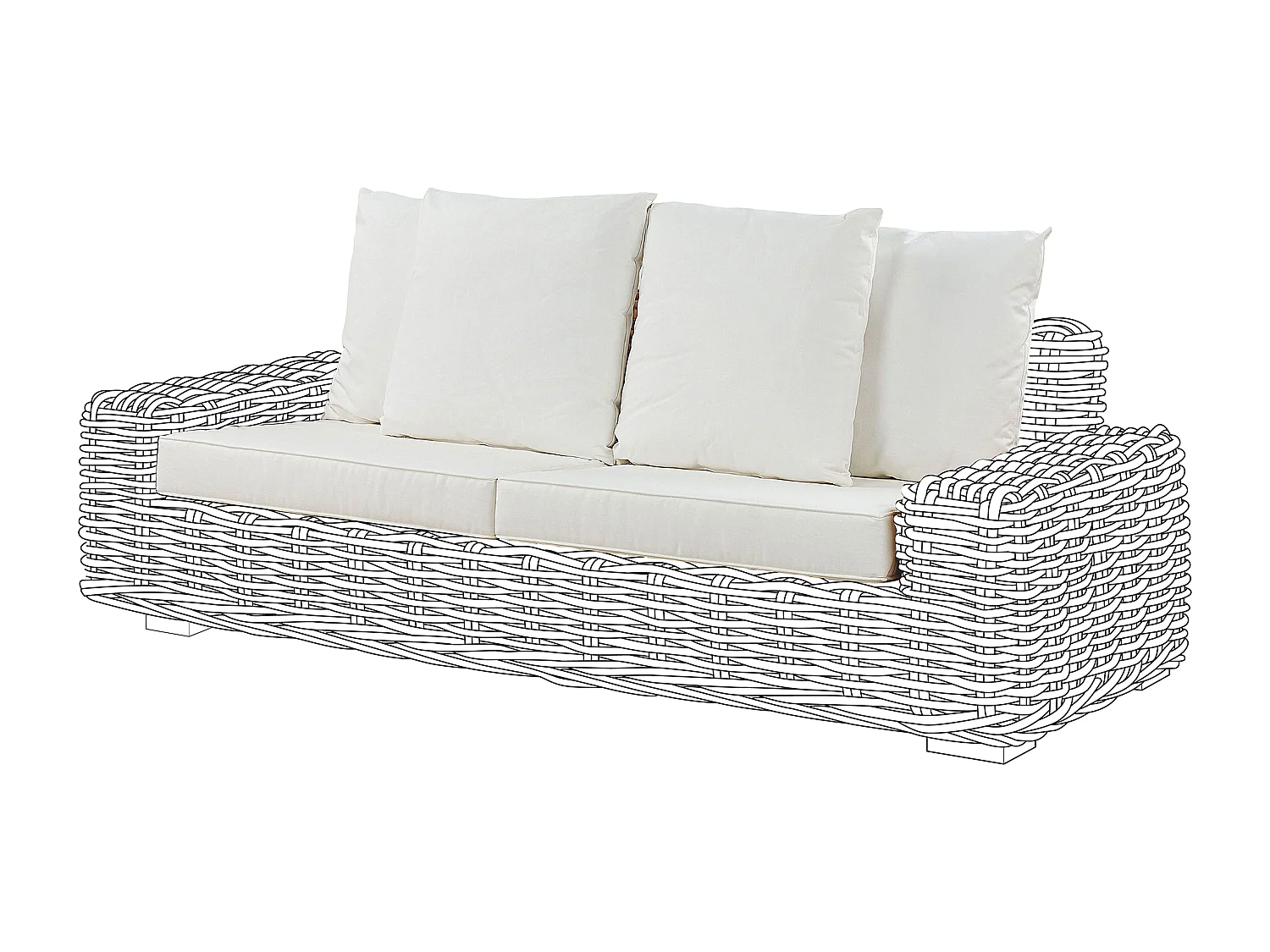 Ensemble de housses de coussins d\'extérieur FORLI Blanc