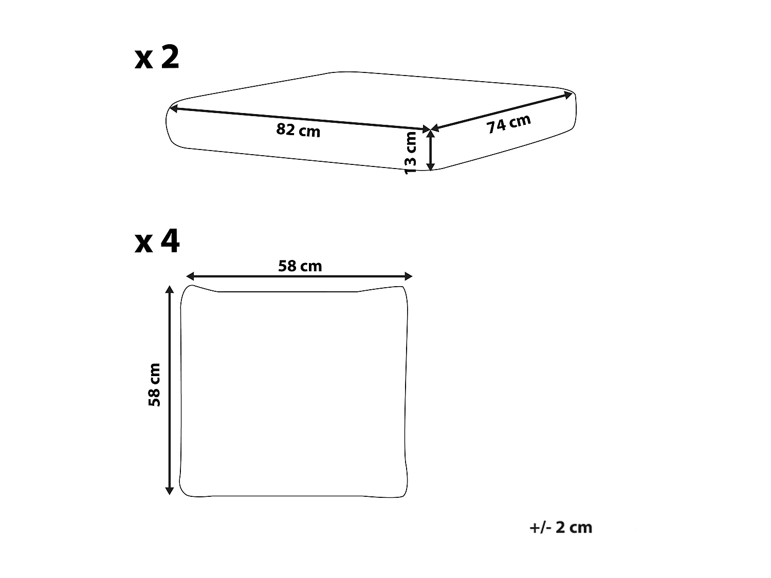 Ensemble de housses de coussins d\'extérieur FORLI Blanc