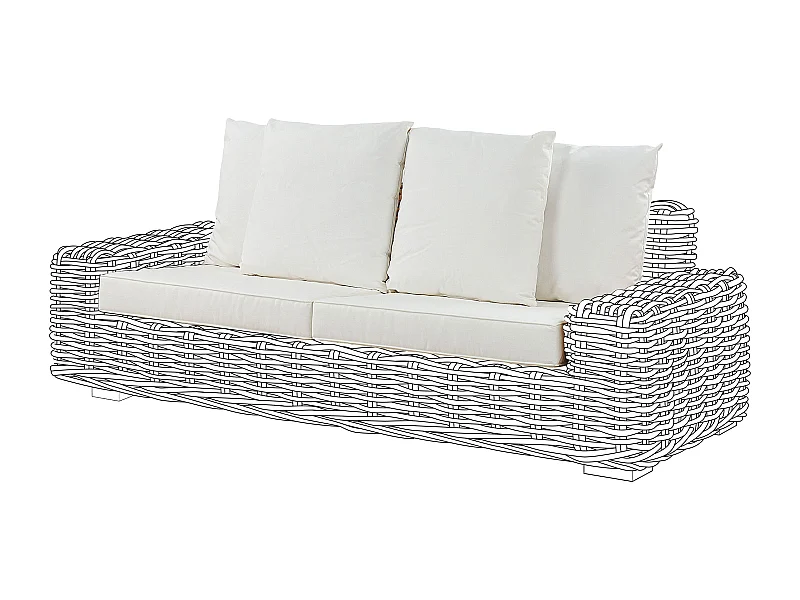 Ensemble de housses de coussins d\'extérieur FORLI Blanc