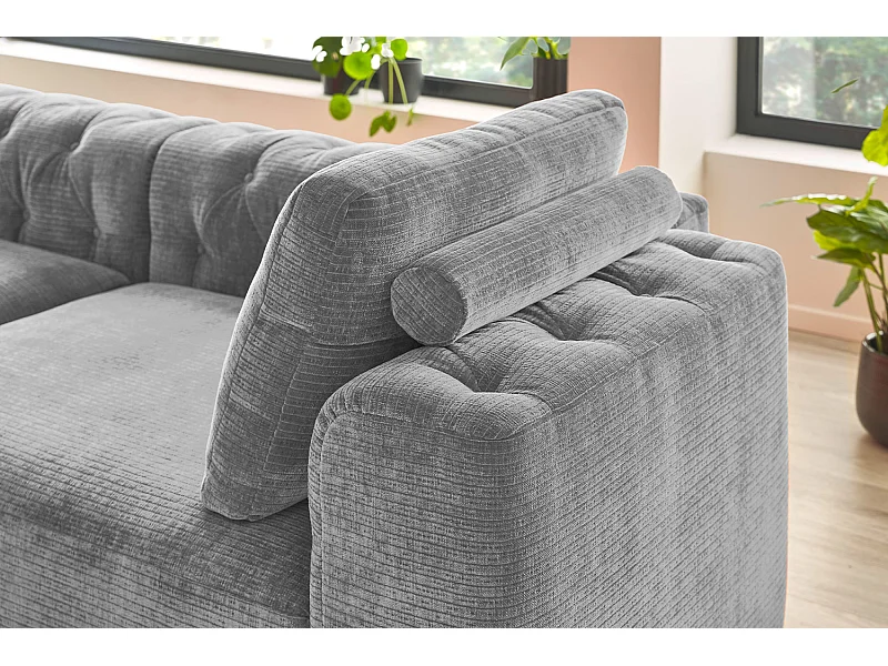 Coussin - Gris Velours côtelé - SEPHI