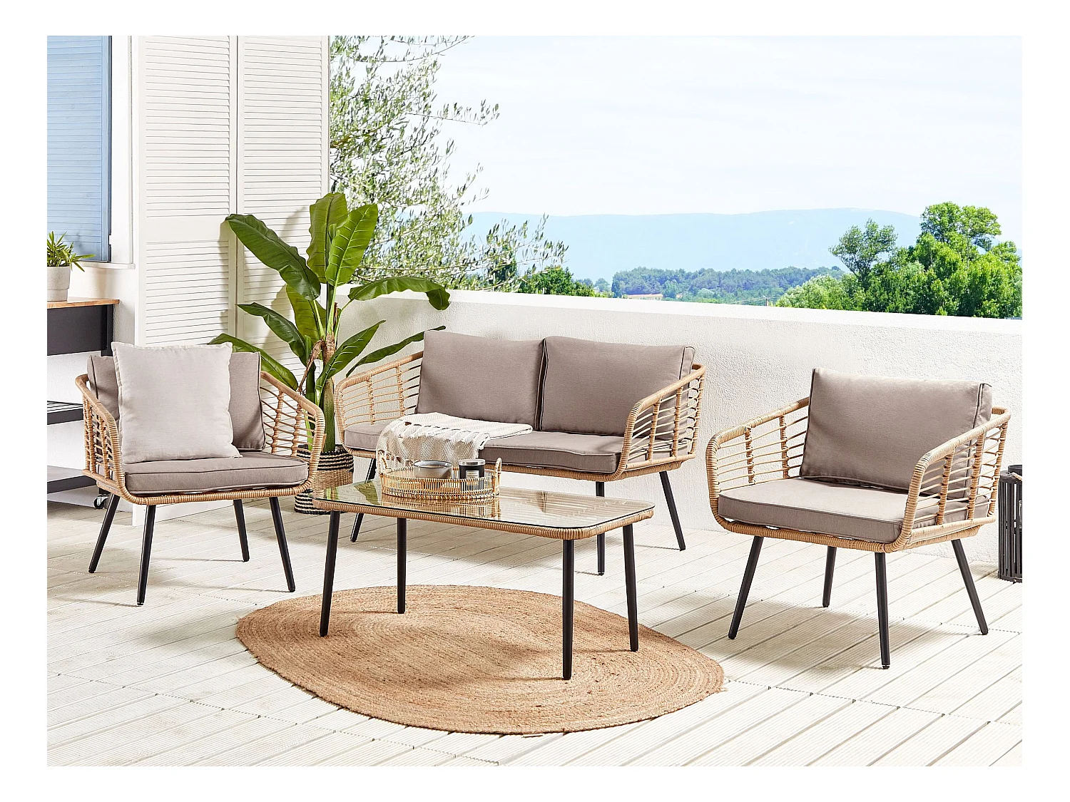 Set kussenhoezen voor buiten CORINTH Beige