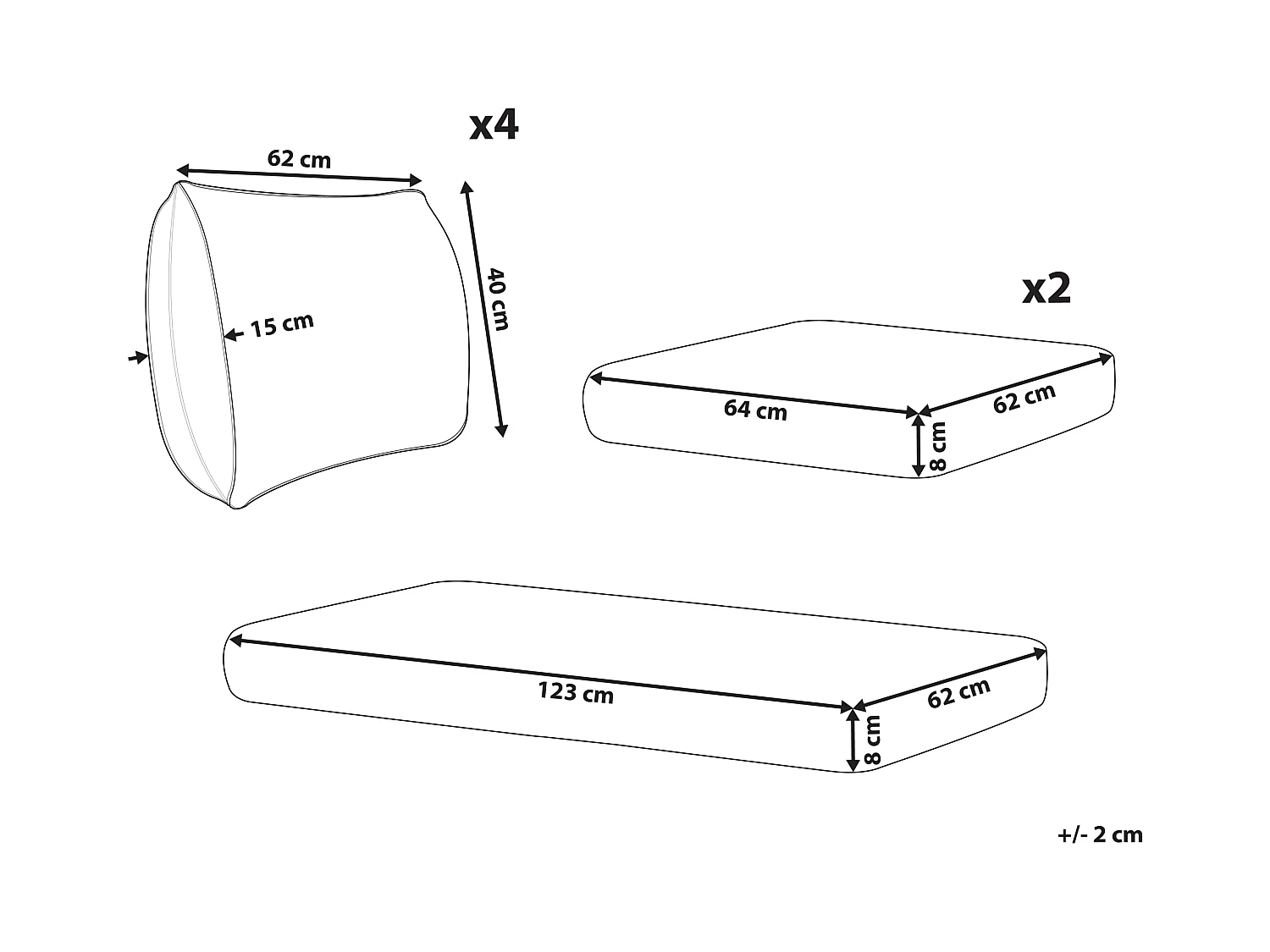 Set kussenhoezen voor buiten CORINTH Beige