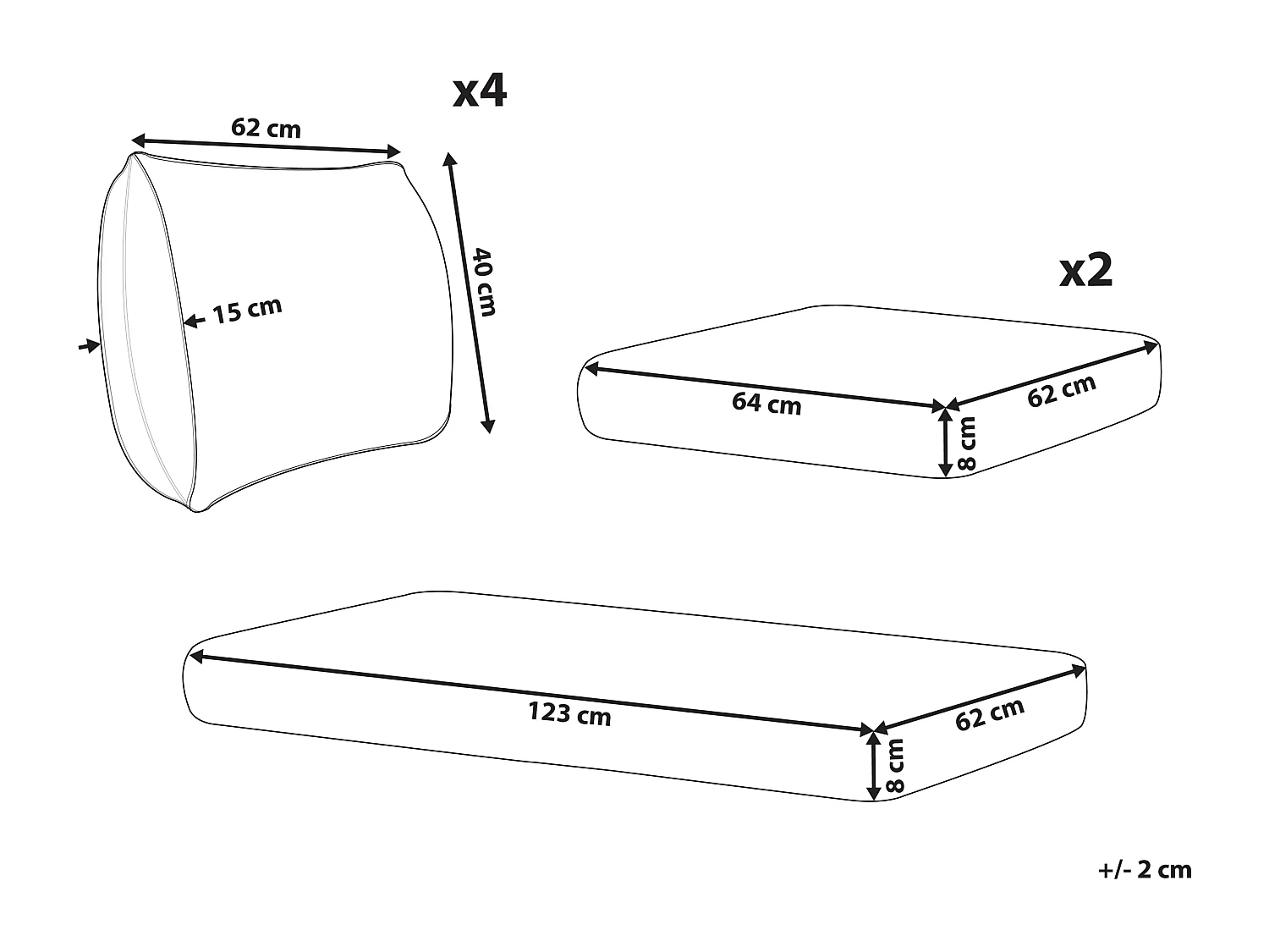 Ensemble de housses de coussins d'extérieur CORINTH Beige