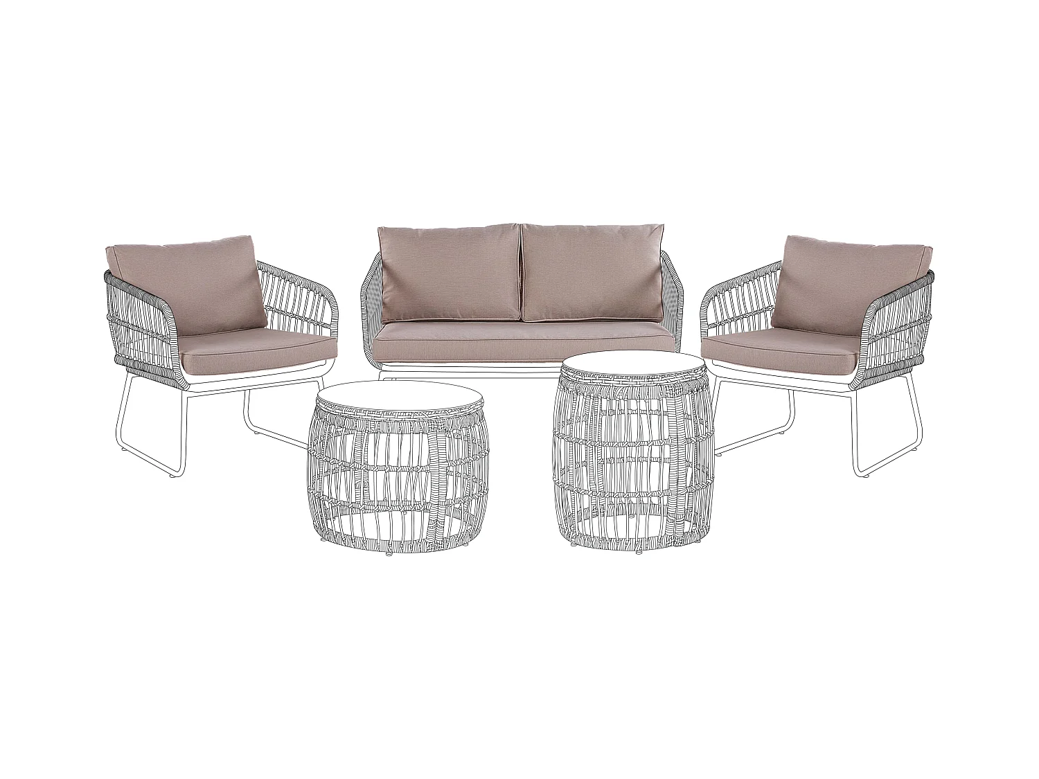 Set kussenhoezen voor buiten RAVELLO Beige