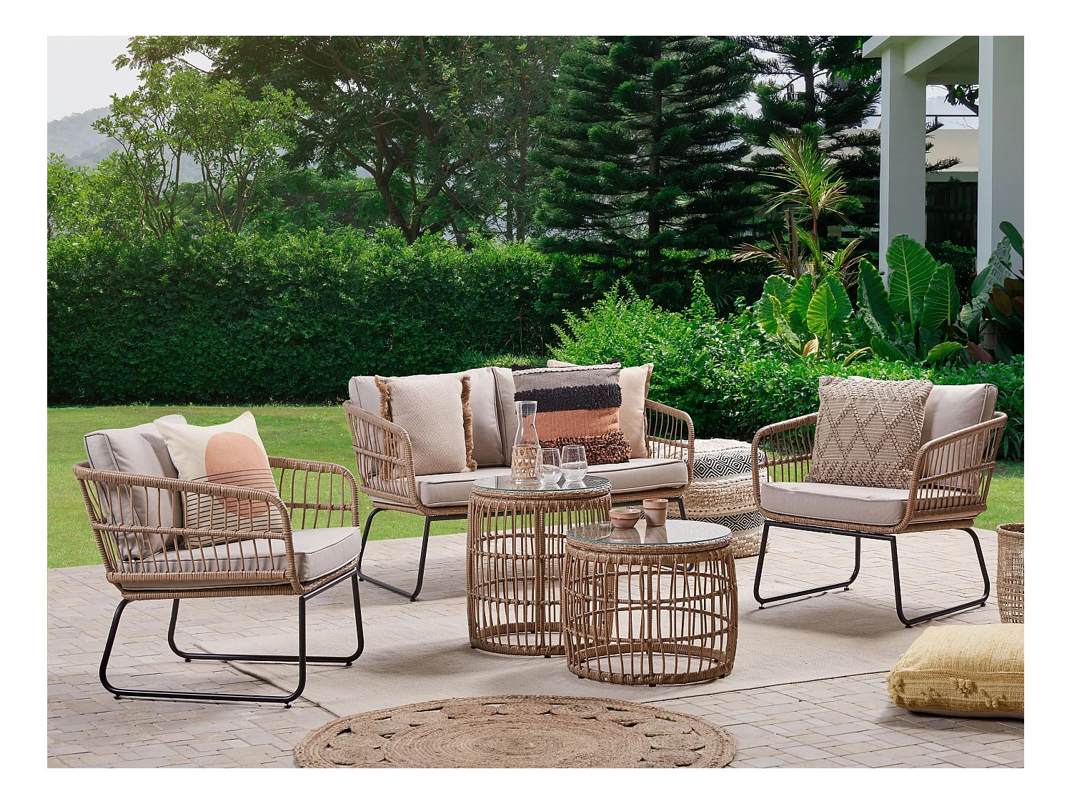 Set kussenhoezen voor buiten RAVELLO Beige