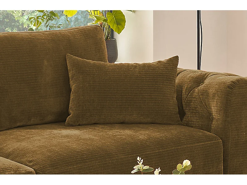 Coussin - marron Velours côtelé - SEPHI