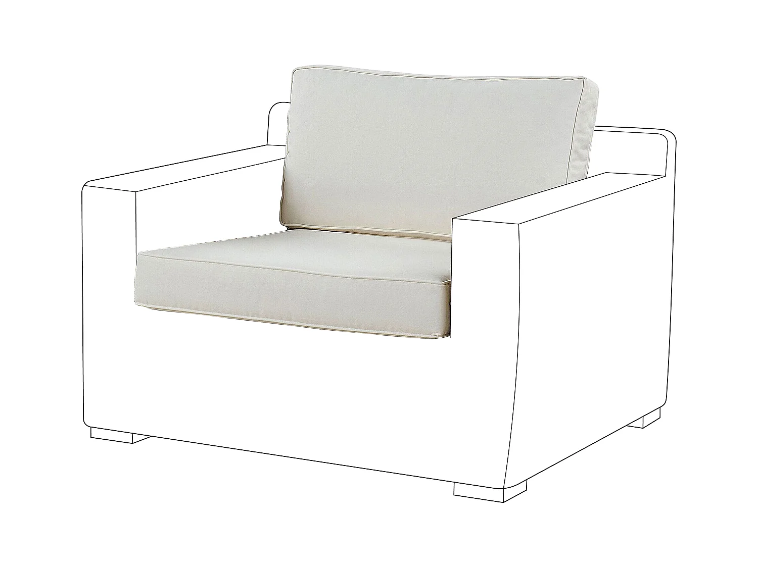 Ensemble de housses de coussins d'extérieur ARDEA Blanc