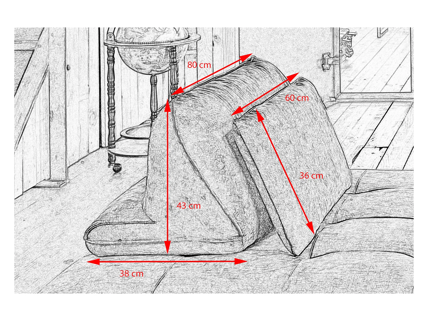 Coussins de dossier - anthracite Velours - WIOLO