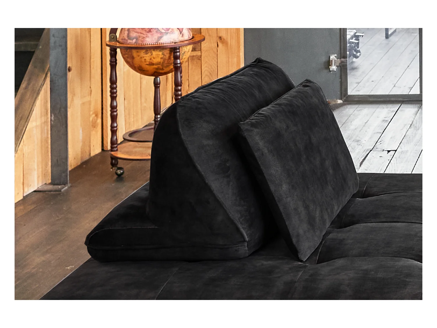 Coussins de dossier - anthracite Velours - WIOLO