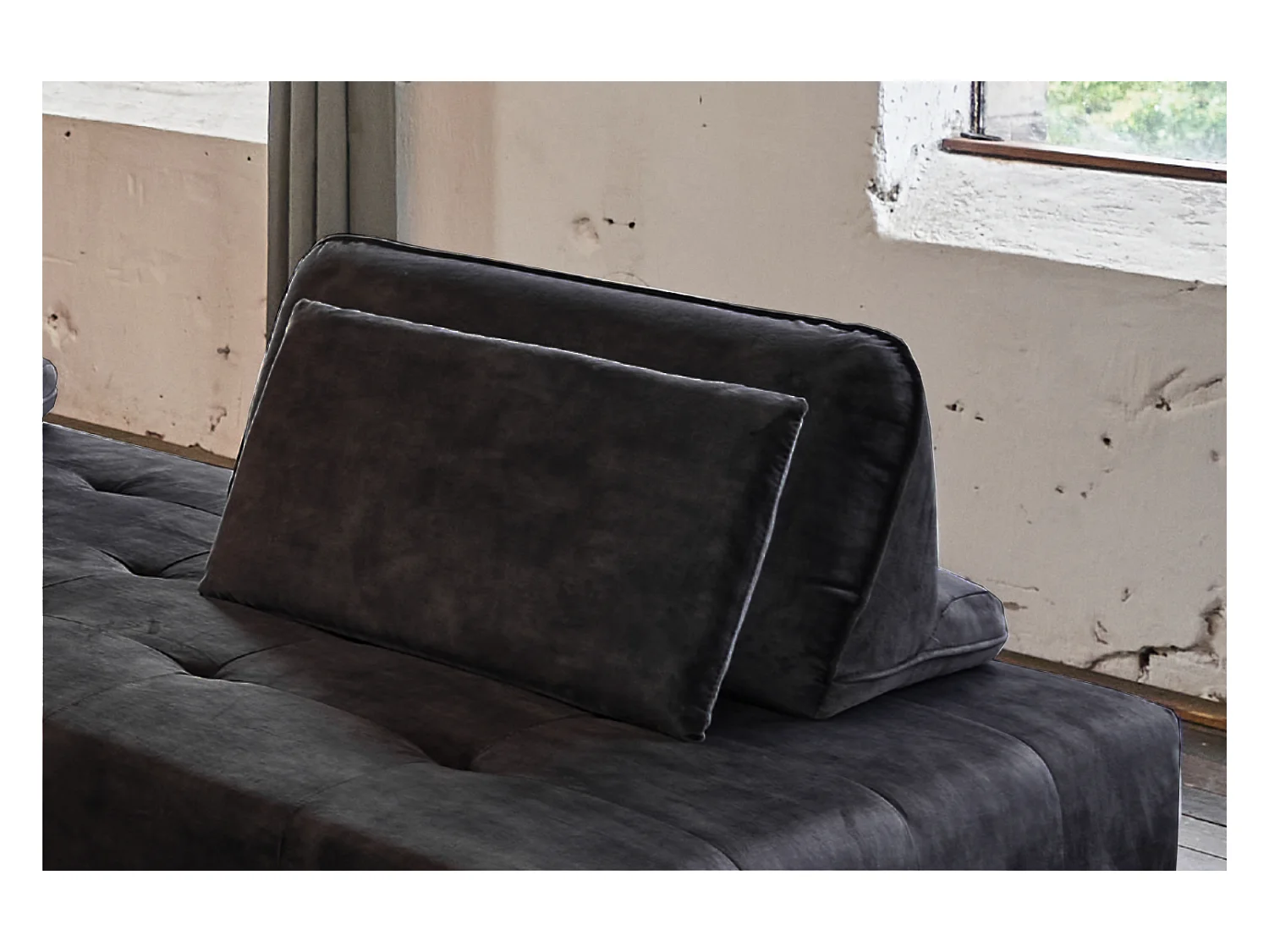 Coussins de dossier - anthracite Velours - WIOLO