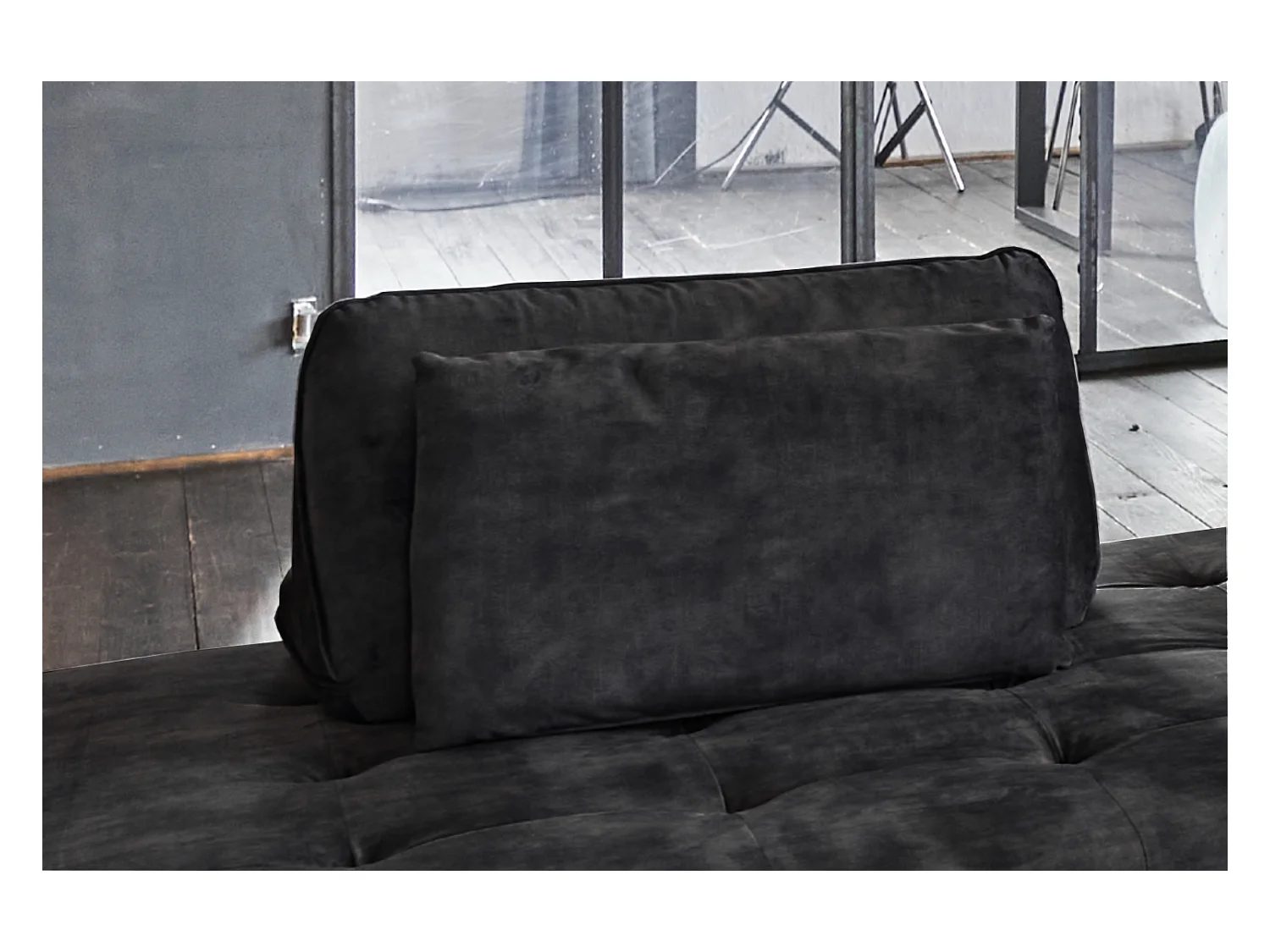 Coussins de dossier - anthracite Velours - WIOLO