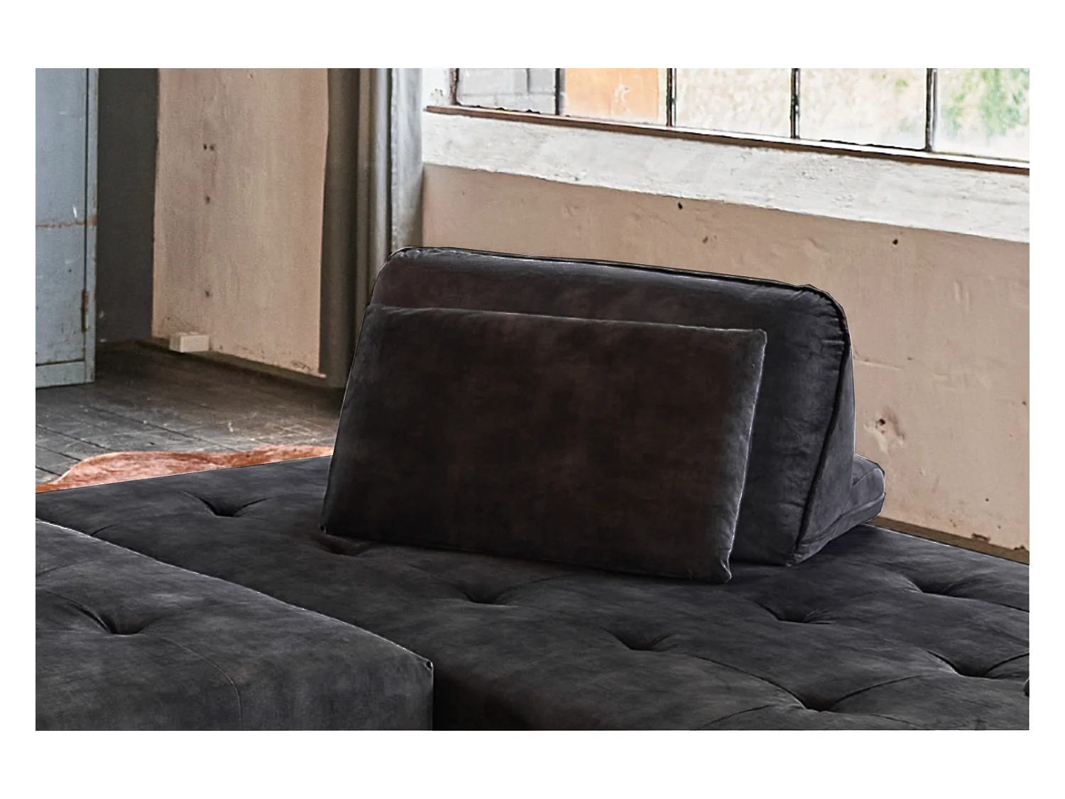 Coussins de dossier - anthracite Velours - WIOLO