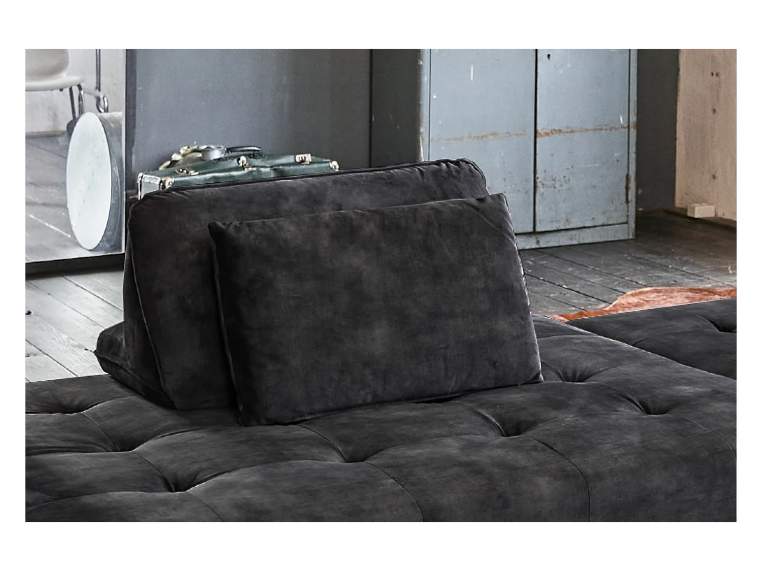 Coussins de dossier - anthracite Velours - WIOLO