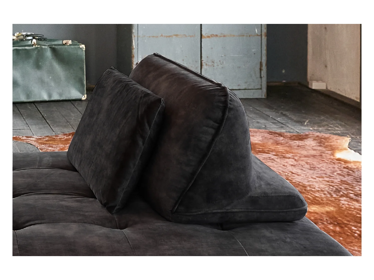 Coussins de dossier - anthracite Velours - WIOLO