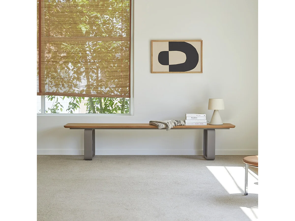 Banc en bois de teck massif et aluminium Harper