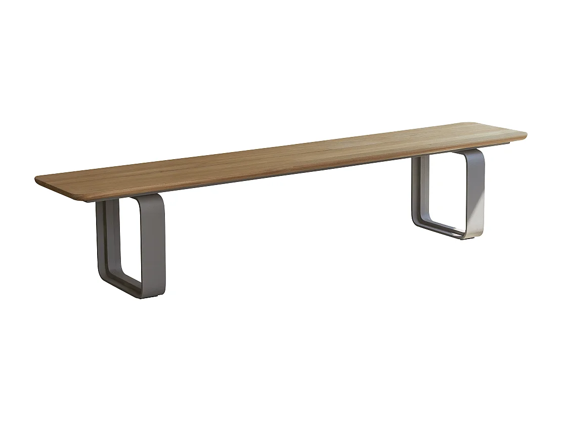 Banc en bois de teck massif et aluminium Harper