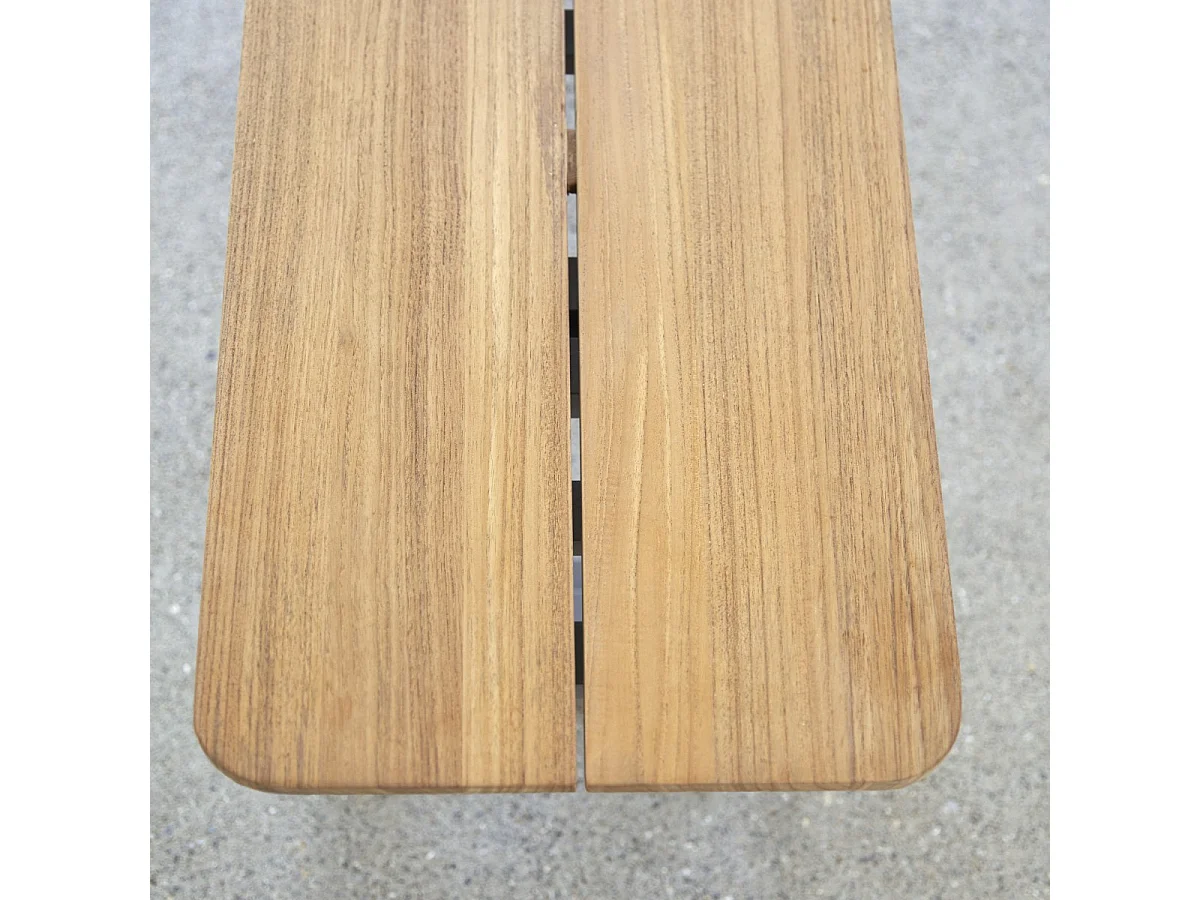 Banc en bois de teck massif et aluminium Harper