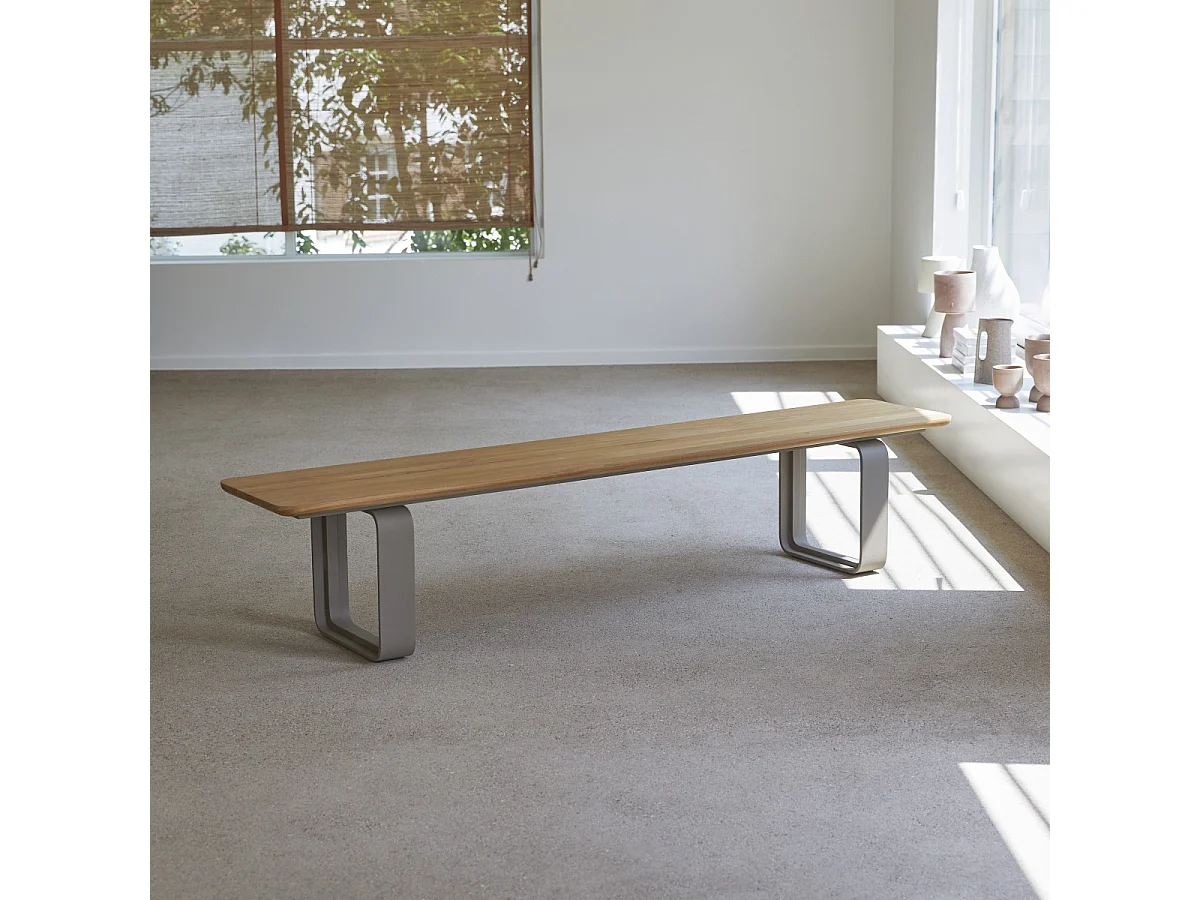 Banc en bois de teck massif et aluminium Harper