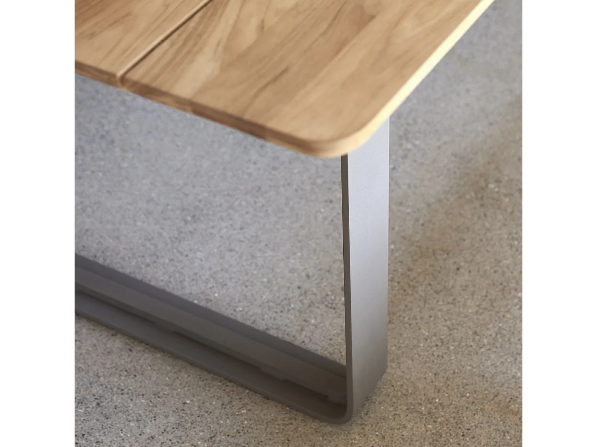 Banc en bois de teck massif et aluminium Harper