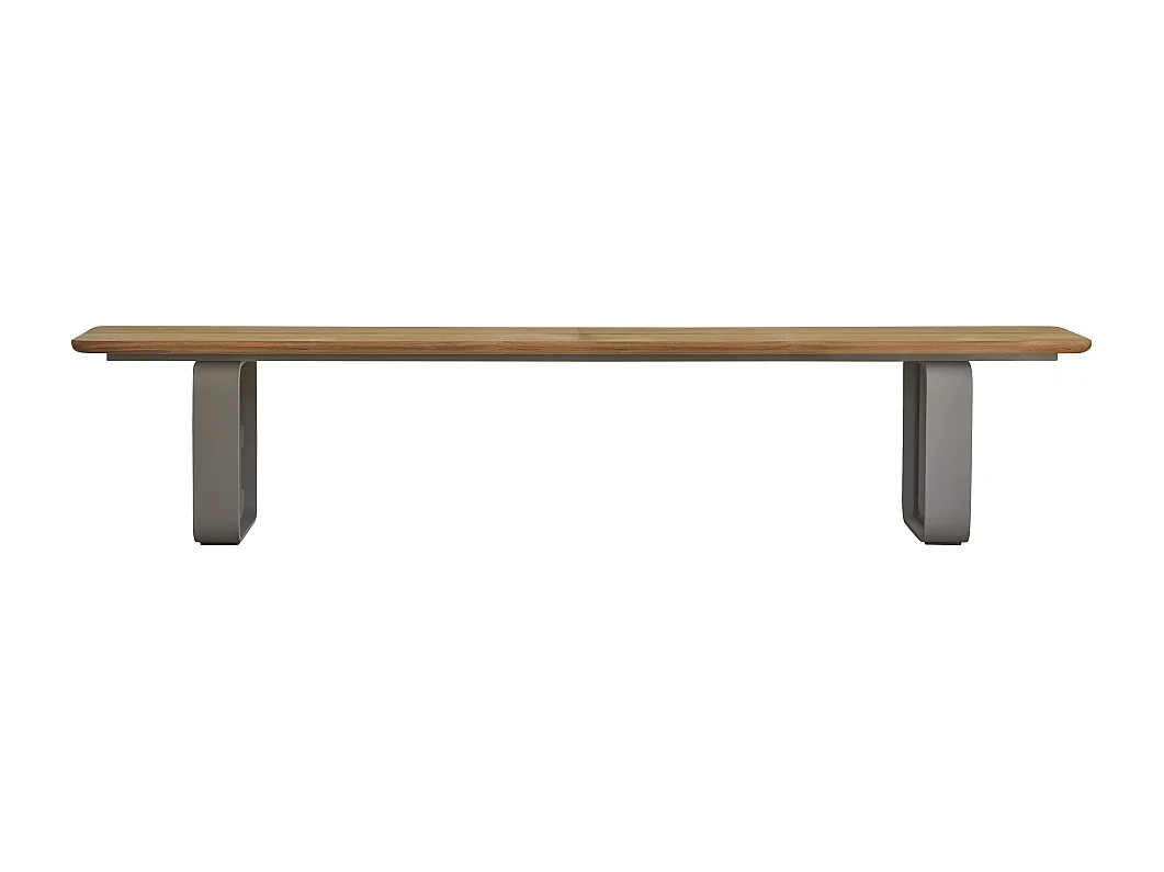 Banc en bois de teck massif et aluminium Harper