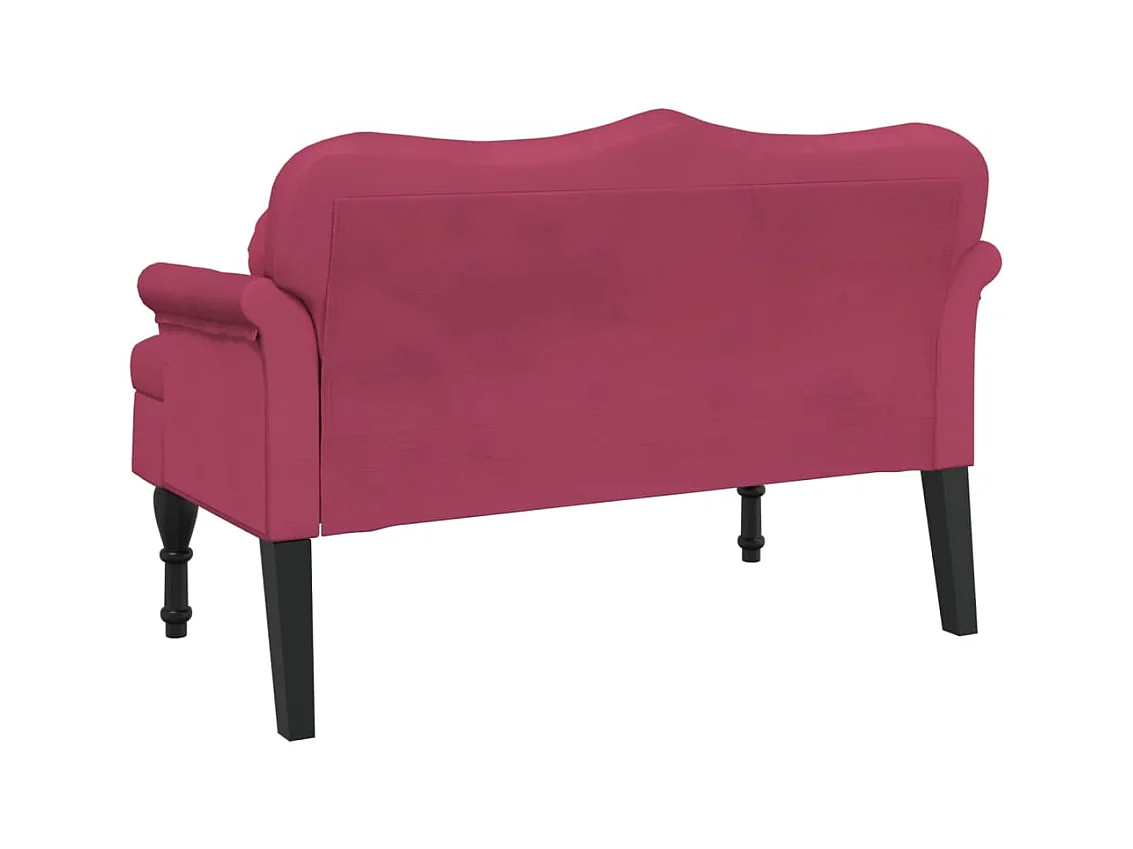 Banc avec coussins bordeaux 120,5x65x75 cm velours