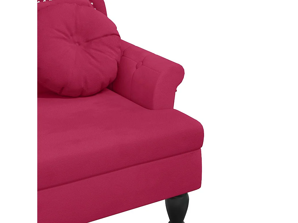 Banc avec coussins bordeaux 120,5x65x75 cm velours