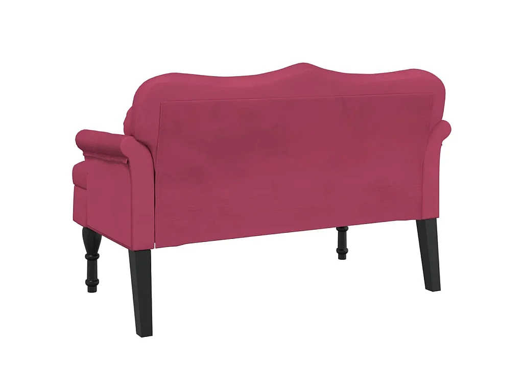 Banc avec coussins bordeaux 120,5x65x75 cm velours