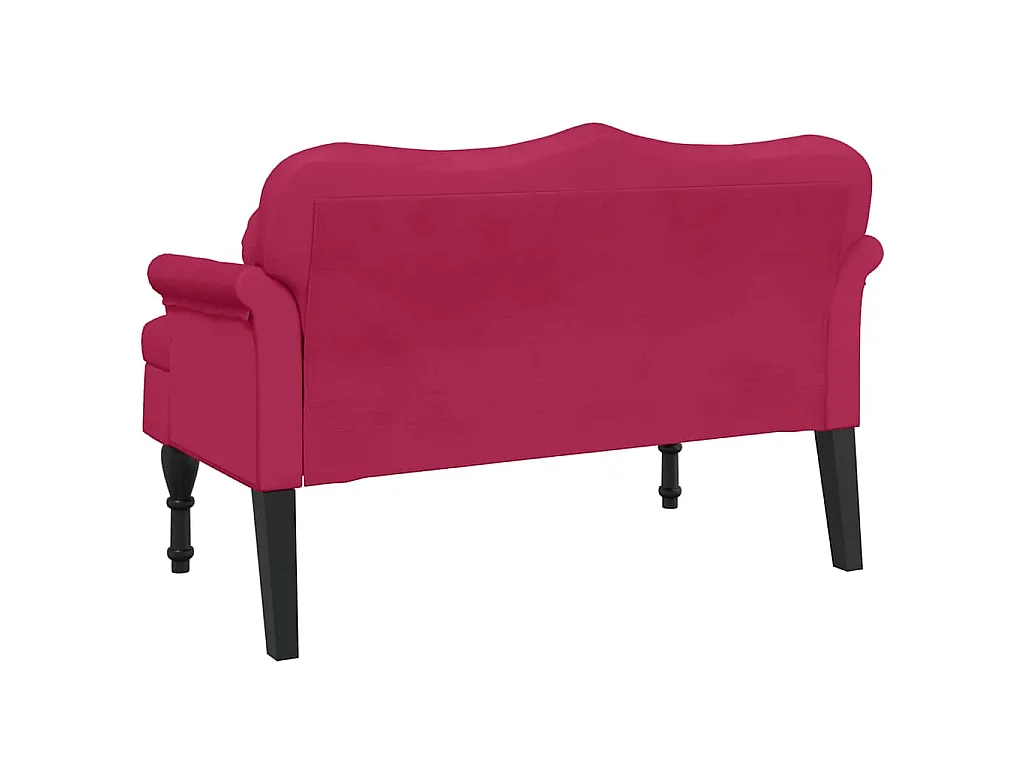 Banc avec coussins bordeaux 120,5x65x75 cm velours