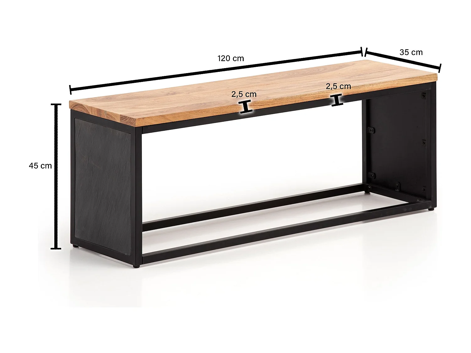 Banc Bois Massif et Aspect Pierre 120x45x35 cm Style Moderne | Banquette Couloir | Banc Salle à
