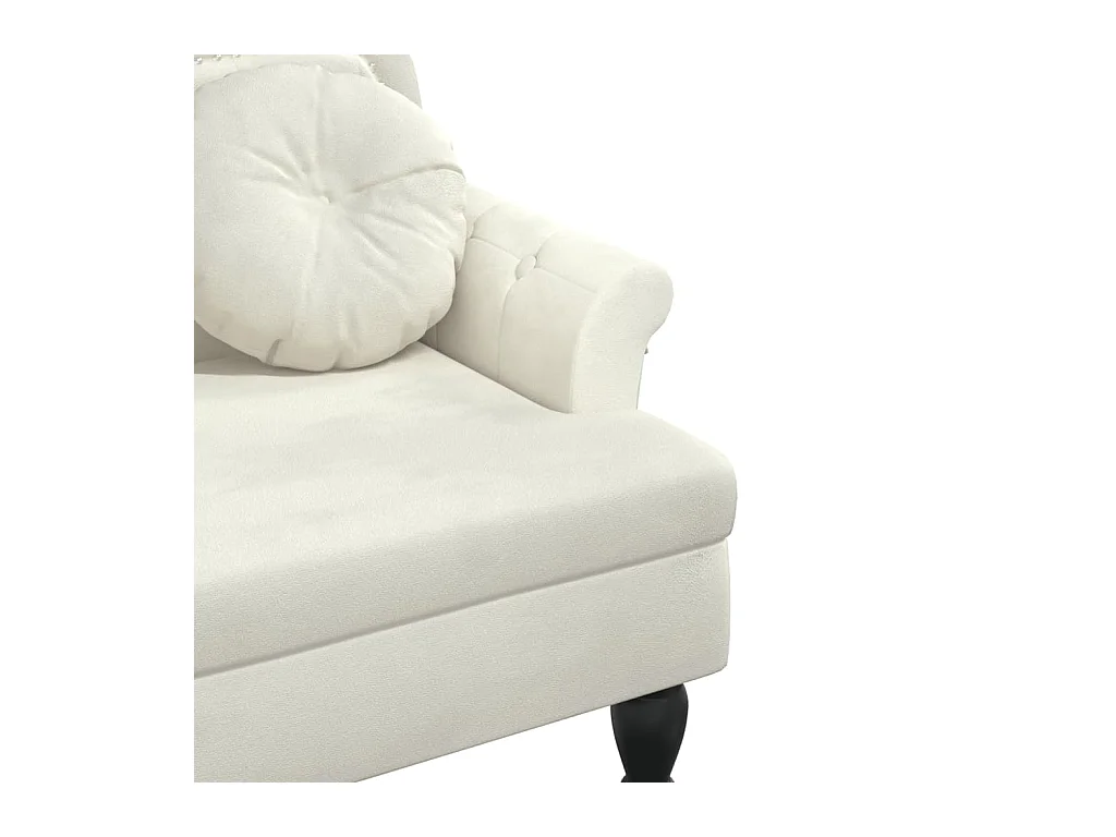 Banc avec coussins crème 120,5x65x75 cm velours