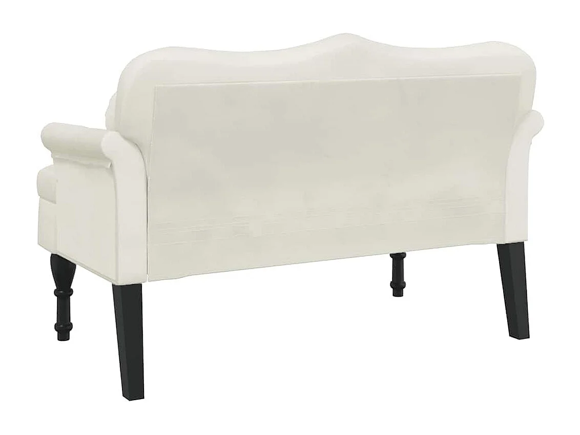 Sitzbank mit Kissen Creme 120,5x65x75 cm Samt