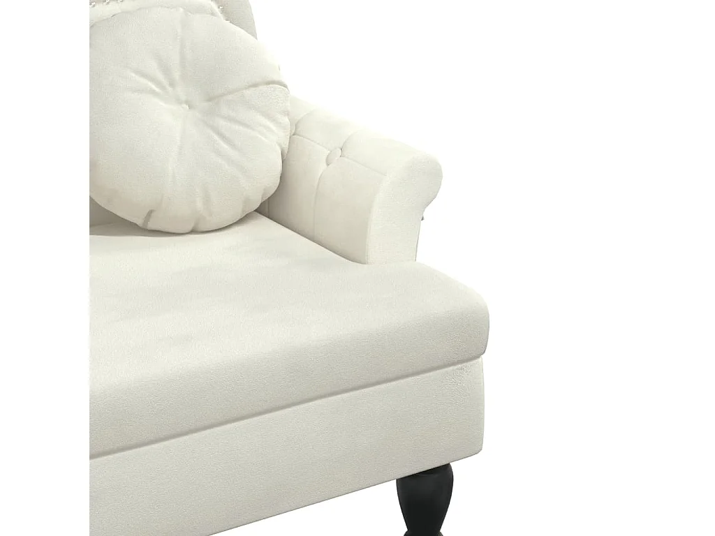 Sitzbank mit Kissen Creme 120,5x65x75 cm Samt