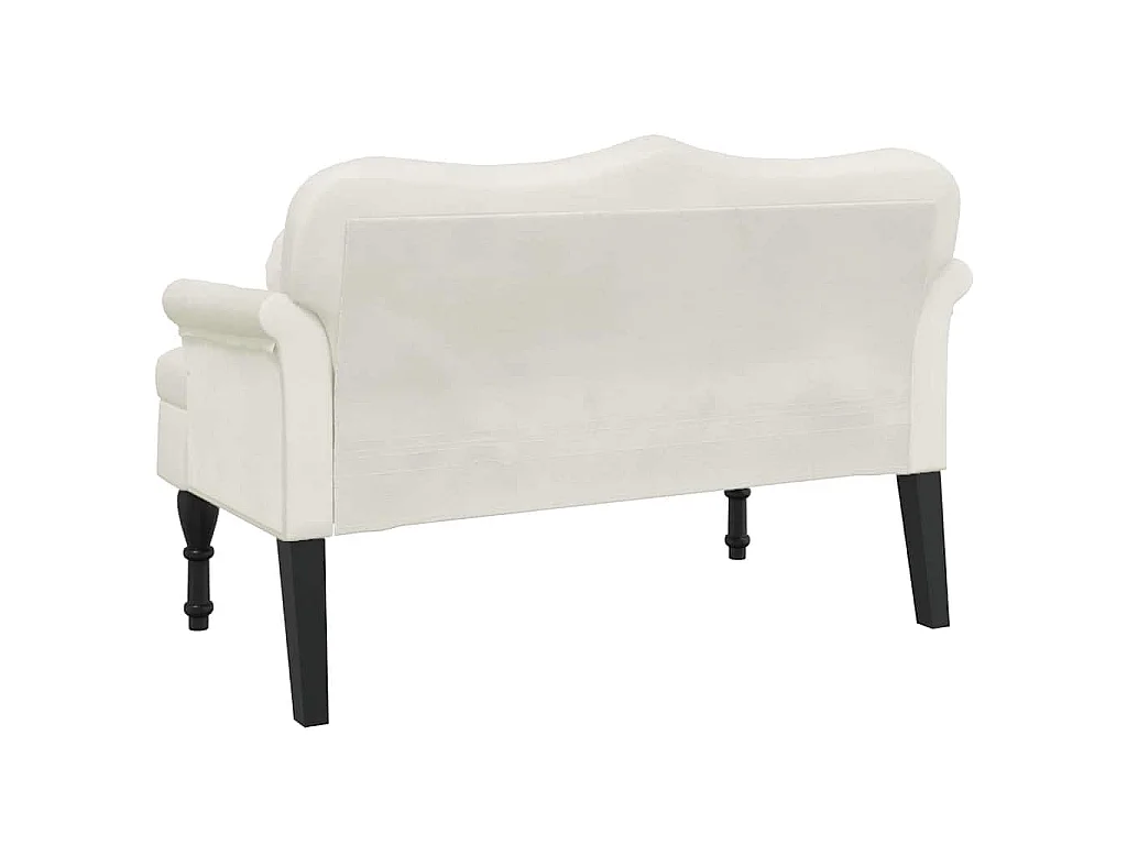 Banco con cojines terciopelo crema 120,5x65x75 cm